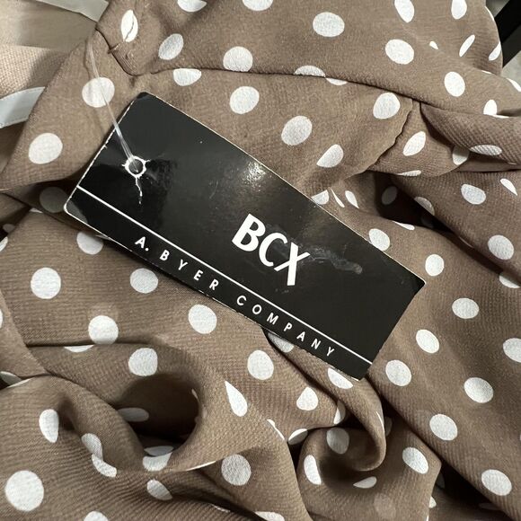 BCX Dress Womens Size 9 Brown White Polka Dot Sleeveless High Low Made USA Retro - Picture 4 of 12